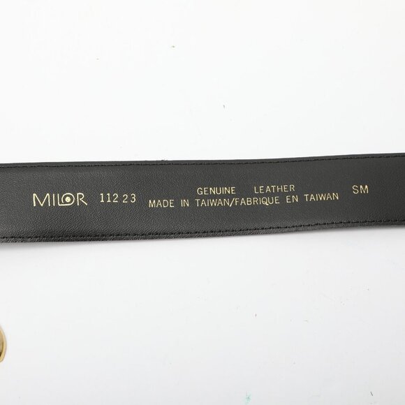 Vintage Leather Chain Milor Hip Belt Black Gold Boho 80s Retro Party - Picture 5 of 6